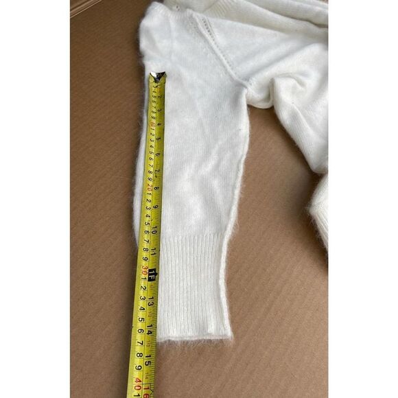 Cynthia Rowley Sweater womens sz large white pullover quarter sleeve rabbit hair - Picture 11 of 11